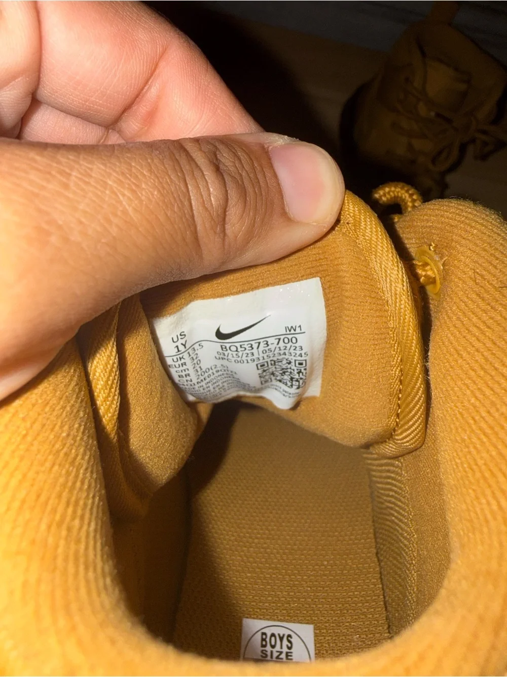 Never Worn! No Box! No Tags. Mustard Yellow Lace-Up Work BootsBoys  Size 1